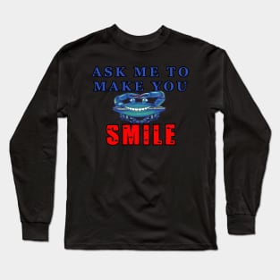 Ask Me To Make You Smile Blue Crab Long Sleeve T-Shirt